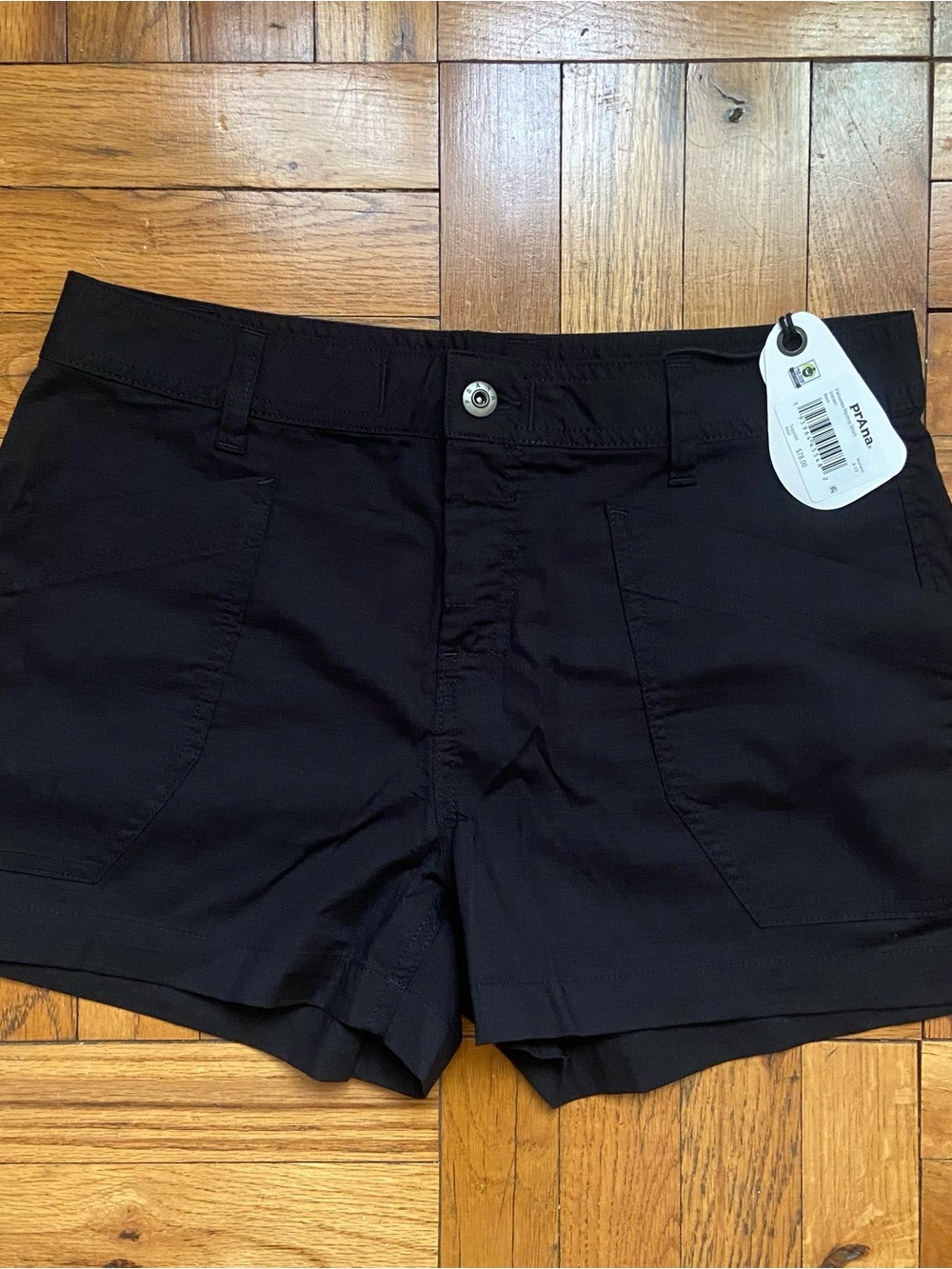 NWT prAna Palisades Ripstop Organic Cotton Mid Rise Black Shorts - 4 - Picture 3 of 8